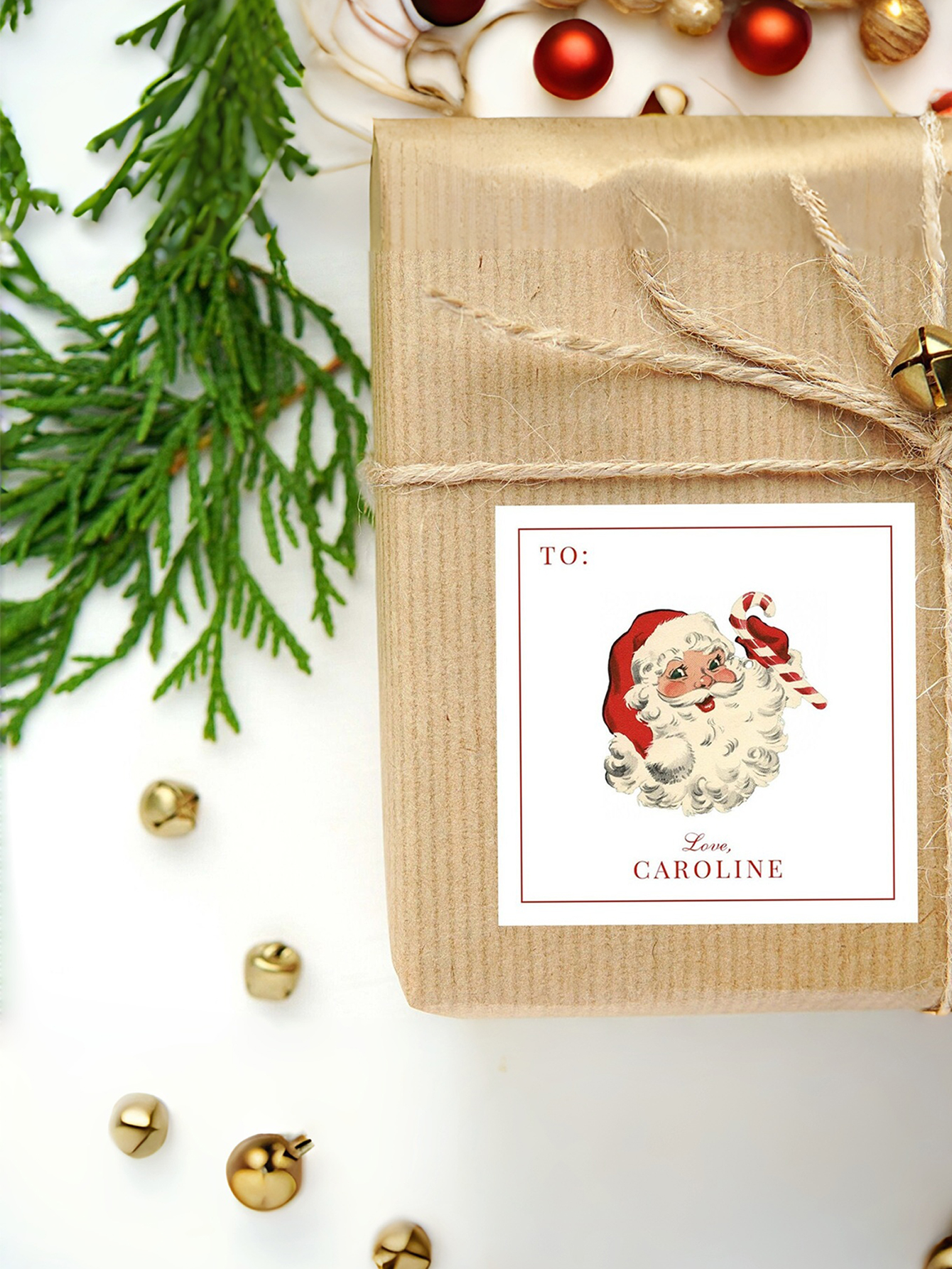 Personalized Vintage Santa Claus Stickers